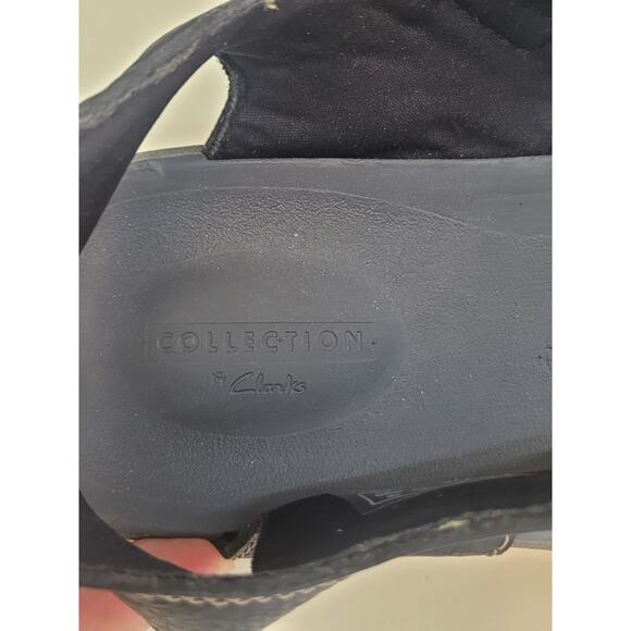 Clarks Brixby Shore Leather Sandals Men’s 12M Black EUC